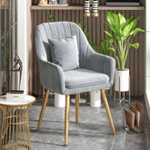 Barrel back chair design in blush pink, set of dining chairs, chair designs, velvet upholstery